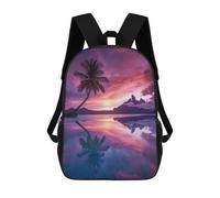 sinyumoney Bora Bora Sunset School Bag Bookbag 3D Printed Children's Backpacks for Kids Boy Girl Book Bags Kids School Bag Travel Rucksacks 17inch