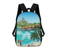 sinyumoney Bora Bora Travel Print Casual Daypack Backpacks School Bag for Girls Boys High College Teens Knapsack Men Women Travel Laptop Rucksack College Bookbag 17inch