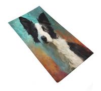 sinyumoney Border Collie Art Print -1 Towel 1pc Back Wash Cloth with Comfortable Cleaning Towel Perfect The Home 35x73cm