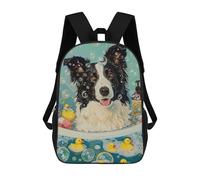 sinyumoney Border Collie Dog Backpack School Bag Lightweight Airport College Students Back Pack for Men/Women 17inch