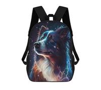 sinyumoney Border Collie Dog Children's School Backpack 3D Printed for Kids Travel Rucksacks Book Bags for Boys Elementary School Students 17inch