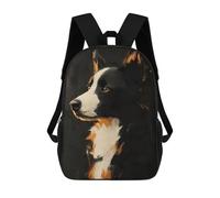 sinyumoney Border Collie Dog Portrait Backpack School Bag Water Resistant Computer Rucksack for Campus Outdoor Travel Sports 17inch