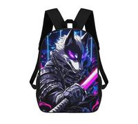 sinyumoney Border Collie Dog Samurai Digital Art Backpacks 3D Printed Kids School Backpack School Bag Fashion Rucksacks for Boys Elementary And Middle School Students 17inch