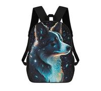 sinyumoney Border Collie Dog School Backpack Water Resistant School Bag Business Backpack for Boys/Girls/Teenagers 17inch
