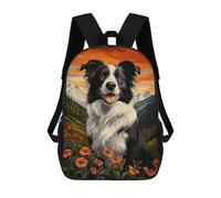 sinyumoney Border Collie in Mountain Landscape 17 Inch Backpack School Bag Rucksack for Girls Boys Large Capacity Kids Back Pack Lightweight School Bags for Children Students