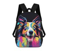 sinyumoney Border Collie Pop Art 2 Backpack 3D Printed School Bag For Boys High Capacity Travel Backpacks Book Bags Boys School Bag Mochila 17inch