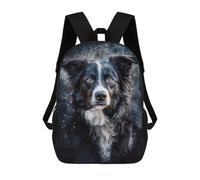 sinyumoney Border Collie Portrait Children's Backpacks School Backpack 3D Printed for Kids Travel Rucksacks Book Bags Kids 17inch School Bag