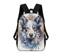 sinyumoney Border Collie School Bag 3D Printed 17inch Backpacks Fashion Kids School Backpack Rucksacks for Boys Elementary And Middle School Students