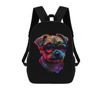 sinyumoney Border Terrier Backpacks Kids 17inch School Backpack School Bag 3D Printed School Bag for Boys Elementary And Middle School Students