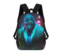 sinyumoney Boss Gorilla in Suit Backpack School Bag Lightweight Airport College Students Back Pack for Men, Women & Teenage Boys 17inch