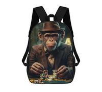 sinyumoney Boss Money Playing Poker Backpacks 3D Printed 17inch Kids School Backpack Outdoor Casual Daypack Casual Travel Bags for Middle School Students