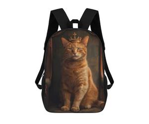 sinyumoney Bossy Cat Throne Crown School Backpack Water Resistant Travel Backpack Computer Bag for School/Work/Travel 17inch