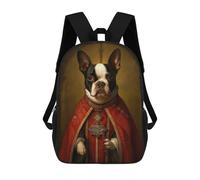 sinyumoney Boston Terrier The Pope Backpack School Large Water Resistant Laptop Backpack for School/Work/Travel 17inch