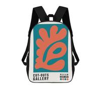 sinyumoney Botanical Abstract Shape Kids School Backpack 17 Inch School Bag 3D Printed School Bag for Boys Elementary And Middle School Students