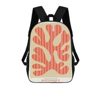 sinyumoney Botanique Hand-Painted Collection Art 17 Inch Kids Backpack Fashion Fun Backpack Book Bag for Boys And Teenager 3D Printed for Boys