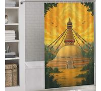 sinyumoney Boudhanath Stupa in Kathmandu Anti-Mould Proof Resistant Quick Drying Proof Resistant Bath Curtains for Shower for Bathroom Wet Room 53.54x70.87Inch（136x180cm）