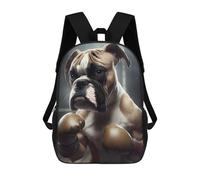 sinyumoney Boxer Dog Fighter Backpack School Bag Lightweight Schoolbag Dayback Bookbag College for Men/Women 17inch