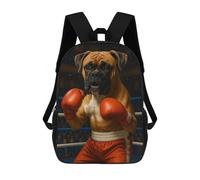 sinyumoney Boxer Dog in Boxing Ring Backpack School Rucksack Casual Daypacks School Work Travel Bag for Men/Women 17inch