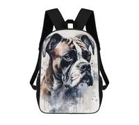 sinyumoney Boxer Dog Inked Elegance School Bags Water Resistant Travel Backpack Computer Bag for Campus Outdoor Travel Sports 17inch