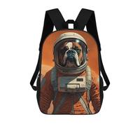 sinyumoney Boxer Dog Mars Backpack School Secondary Causal Travel High School Bags for Campus Outdoor Travel Sports 17inch
