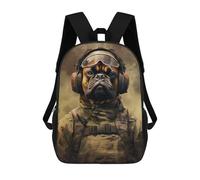 sinyumoney Boxer Dog Soldier School Bags Lightweight Airport College Students Back Pack for Camping Outdoor Adventures And Daily Travel 17inch