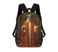 sinyumoney Boxer Dog The Pope Backpack School Bag Secondary Causal Travel High School Bags for Camping Outdoor Adventures And Daily Travel 17inch