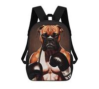 sinyumoney Boxer Man Dog School Bags Water Resistant Travel Backpack Computer Bag for Campus Outdoor Travel Sports 17inch