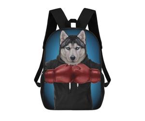 sinyumoney Boxer Siberian Husky Dog Backpack School Business Laptop Rucksack Bag Unisex Casual Daypack for Teenage Girls Boys Women Men 17inch