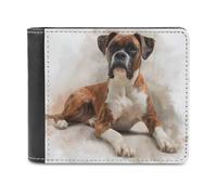 sinyumoney Boxer's Calm Pose 3D Print PU Leather Wallet Card Slots Coin RFID Blocking Leather Wallet Craftsmanship Gifts 11.7cm*9.5cm