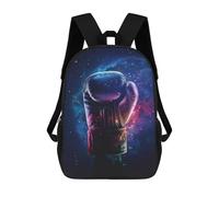 sinyumoney Boxing Glove Galaxy Backpack School Secondary Causal Travel High School Bags for Men/Women 17inch