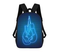 sinyumoney Boxing Gloves Neon Backpack School Bag Lightweight Schoolbag Dayback Bookbag College for Girl, Teen Girls 17inch