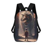 sinyumoney Boy Meets Giant Tiger School Backpack Water Resistant Computer Rucksack for Teenage Girls Boys Women Men 17inch