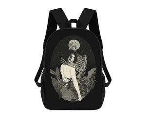 sinyumoney BRAILLE TO THE NIGHT School Backpack Water Resistant Travel Backpack Computer Bag - Perfect for Travel, Work And Daily Use 17inch