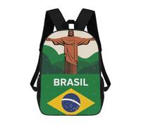 sinyumoney Brazil Christ The Redeemer Illustration Rucksack Secondary Causal Travel High School Bags for Men, Women & Teenage Boys 17inch