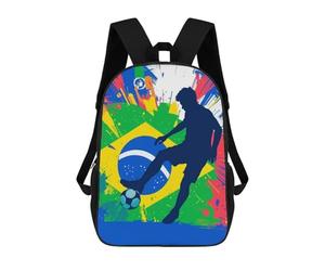 sinyumoney Brazilian Soccer Silhouette Backpack School Bag Secondary Causal Travel High School Bags - Perfect for Travel, Work And Daily Use 17inch