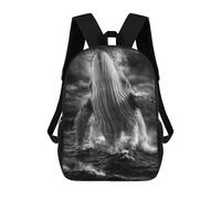 sinyumoney Breaching Through Storm Children's School Backpack 3D Printed for Kids Travel Rucksacks Book Bags for Boys Elementary School Students 17inch