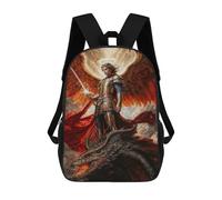 sinyumoney Breaker of Chains, Binder of Demons Archangel Michael Backpacks Kids School Backpack School Bag 3D Printed School Bag for Boys Elementary And Middle School Students 17inch