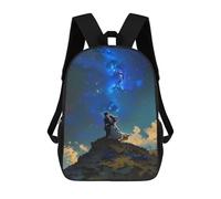 sinyumoney Bride And Groom Under The Galaxy 3D Printed 17 Inch School Backpack Casual Children's Backpacks 3D Printed for Boys Elementary And Middle
