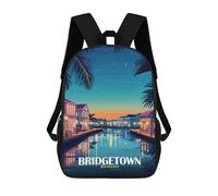 sinyumoney Bridgetown Barbados Travel Backpack 3D Printed School Bag For Boys High Capacity Travel Backpacks Book Bags Boys School Bag Mochila 17inch