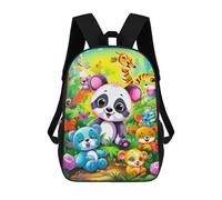 sinyumoney Bright Jungle Friends School Bag 3D Printed Children's School Backpack Casual Fashion Travel Backpacks for Kids School Students 17inch