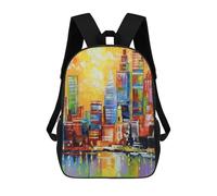 sinyumoney Bright New York City Children's Backpacks School 3D Printed Bag Bookbag for Kids Travel Rucksacks Boy Girl Book Bags Kids School Bag 17inch