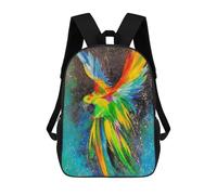 sinyumoney Bright Parrot Children's School Backpack 3D Printed for Kids Travel Rucksacks Book Bags Kids School Bag 17inch