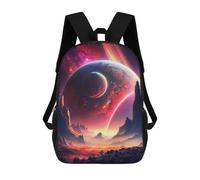 sinyumoney Brilliant Cosmos Sunset Backpacks Kids School Backpack School Bag 3D Printed Fashion School Bags for Boys Elementary And Middle School Students 17inch