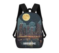 sinyumoney Brisbane Australia Cityscape at Night Children's Backpacks School 3D Printed Bag Bookbag for Kids Travel Rucksacks Boy Girl Book Bags Kids School Bag 17inch