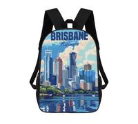 sinyumoney Brisbane Australia Kids School Backpack School Bag 3D Printed School Bag for Boys Elementary And Middle School Students 17inch