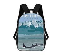 sinyumoney British Columbia Canada Children's Backpack, 3D Printed School Backpack, Backpack for Boys Girls, Adjustable School Bag for Primary School 17inch