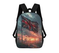 sinyumoney British Flag Battlefield Backpack School Bag Secondary Causal Travel High School Bags for Campus Outdoor Travel Sports 17inch