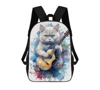 sinyumoney British Short Hair Cat Kids' Backpack 3D Printing School Bag Boys Cool Daypacks Casual Knapsack Fun Back Bag for Kids And Teenager 17inch