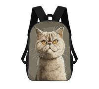 sinyumoney British Shorthair Children's Backpack, 3D Printed School Backpack, Backpack for Boys Girls, Adjustable School Bag for Primary School 17inch