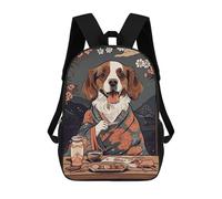 sinyumoney Brittany Dog Japanese Food Backpack School Travel College Rucksack Backpacks for Campus Outdoor Travel Sports 17inch